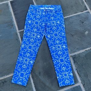 J. McLaughlin Blue and White nautical print jeans